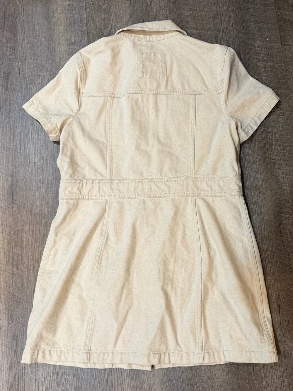 Michael Kors Cream Short-Sleeve Button-Front Mini Dress